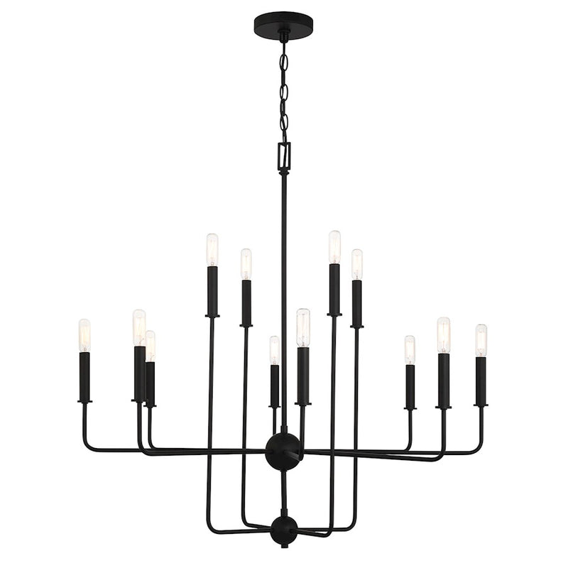 Essentials Avondale 12 Light Chandelier, Matte Black