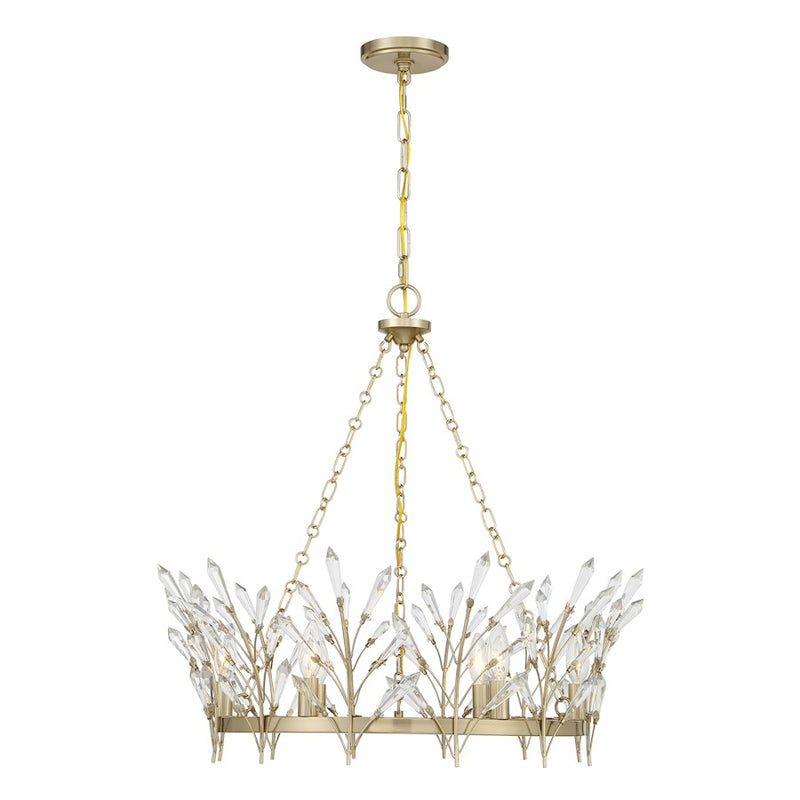 Savoy House Orianna 6 Light Chandelier, Noble Brass