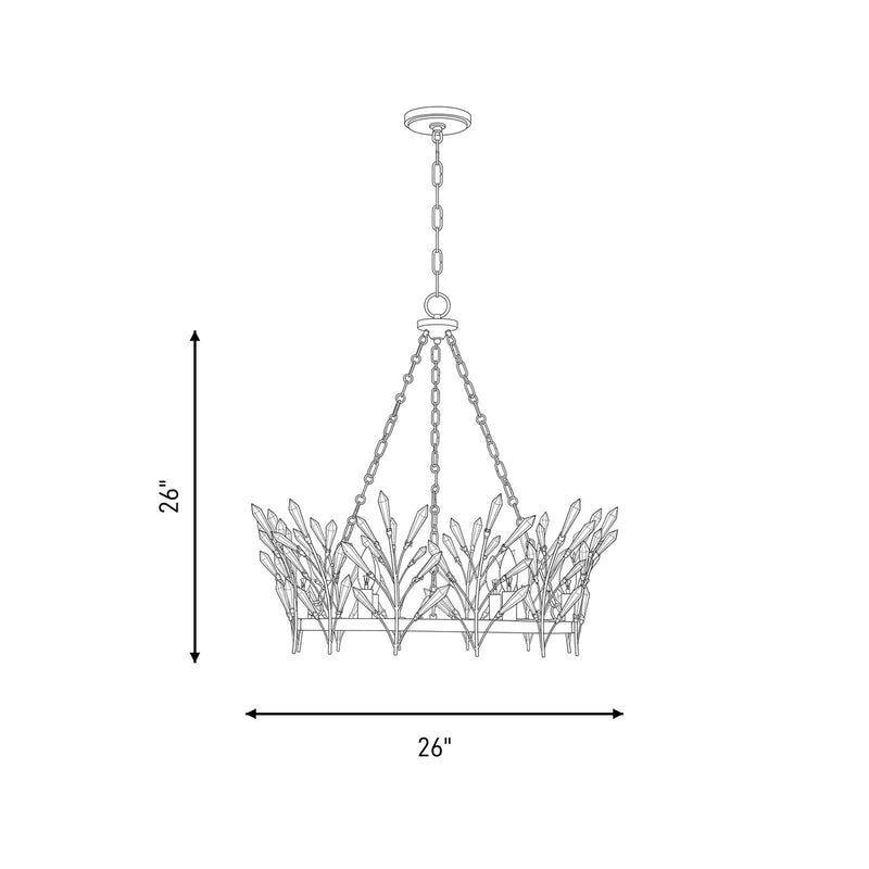 Savoy House Orianna 6 Light Chandelier, Noble Brass
