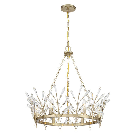 Savoy House Orianna 6 Light Chandelier, Noble Brass