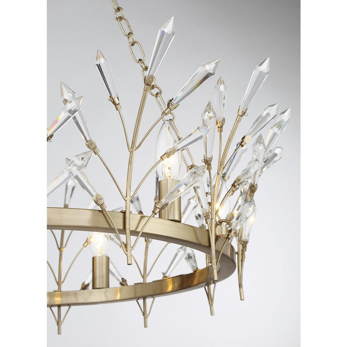 Savoy House Orianna 6 Light Chandelier, Noble Brass