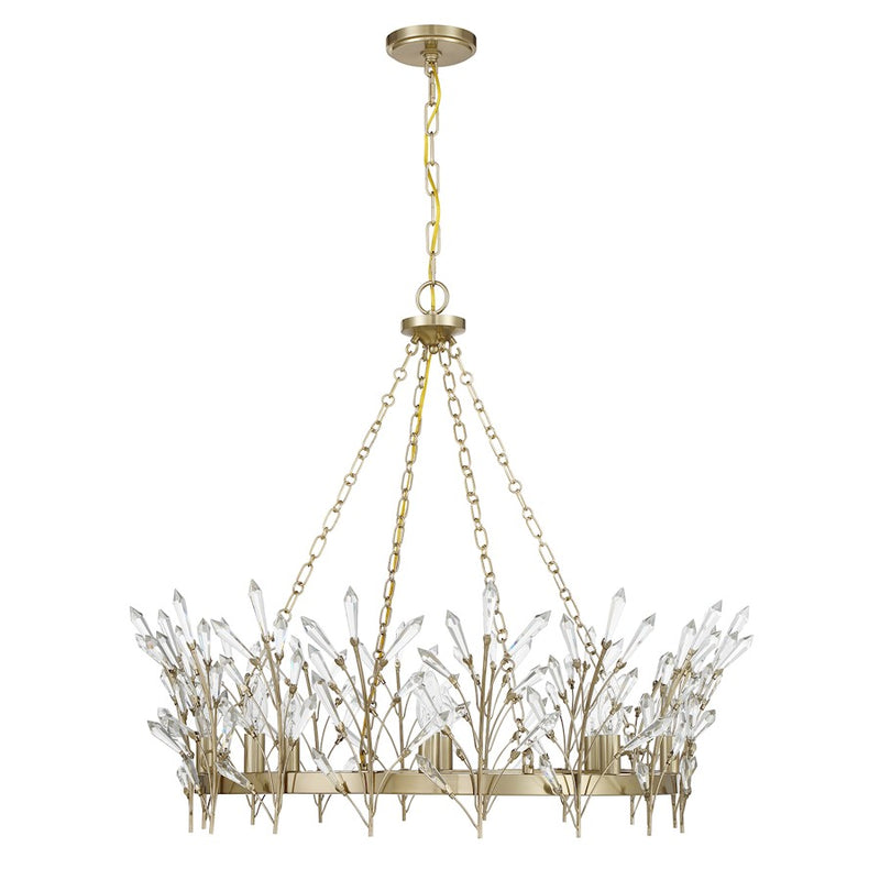Savoy House Orianna 8 Light Chandelier, Noble Brass