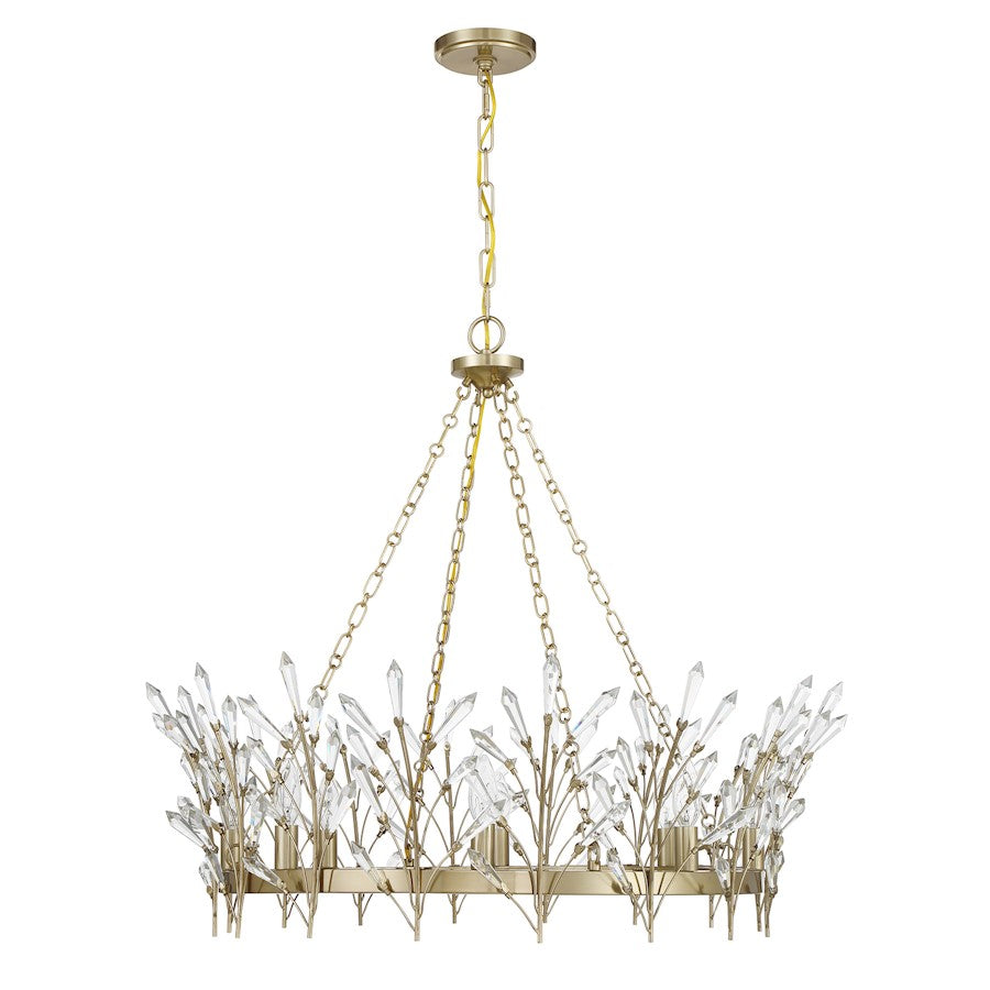 Savoy House Orianna 8 Light Chandelier, Noble Brass