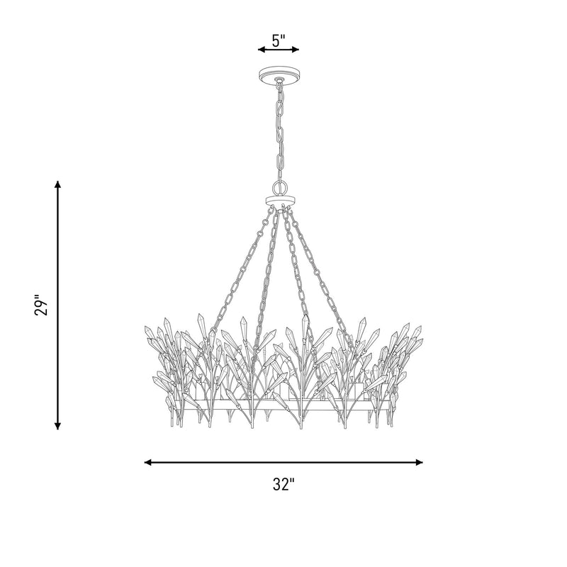 Savoy House Orianna 8 Light Chandelier, Noble Brass