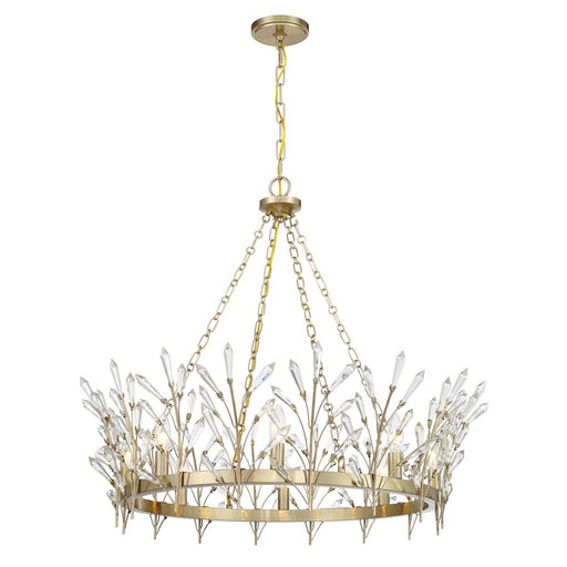 Savoy House Orianna 8 Light Chandelier, Noble Brass