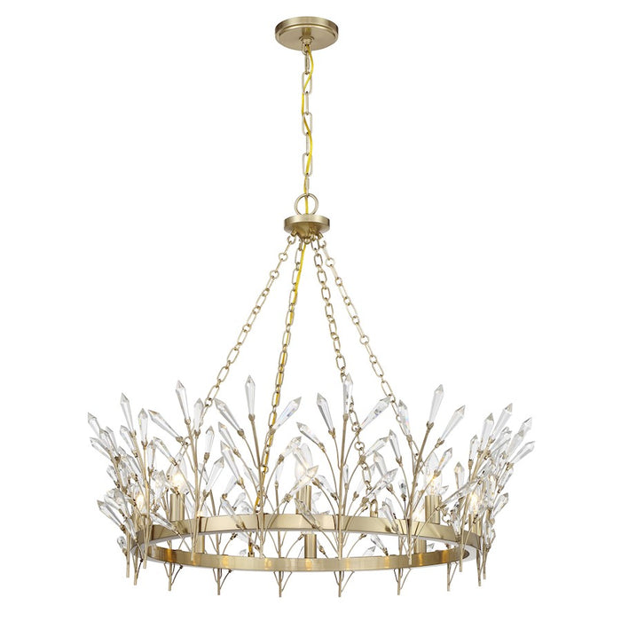 Savoy House Orianna 8 Light Chandelier, Noble Brass