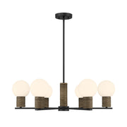 Savoy House Jarrell 6 Lt Chandelier, White Opal, Matte Black - 1-4080-6-89