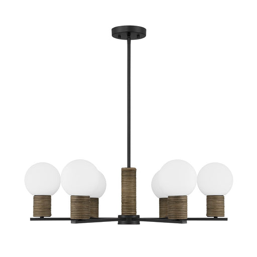 Savoy House Jarrell 6 Lt Chandelier, White Opal, Matte Black