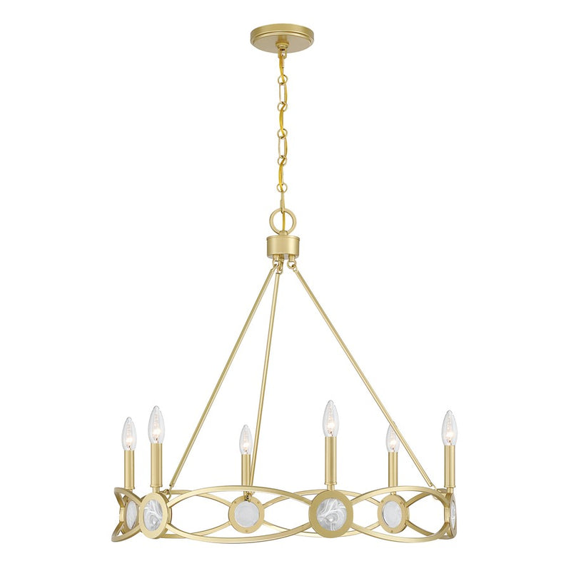 Savoy House Minette 6 Lt Chandelier, Spun Gold - 1-4101-6-328