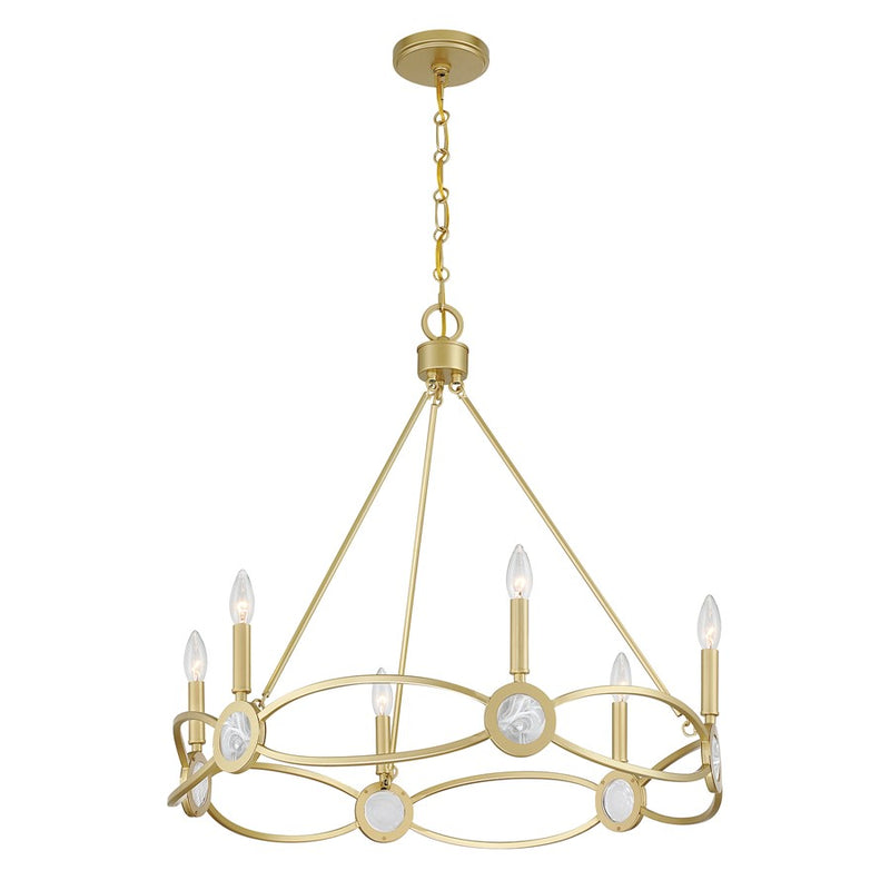 Savoy House Minette 6 Lt Chandelier, Spun Gold