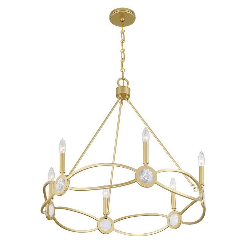 Savoy House Minette 6 Lt Chandelier, Spun Gold
