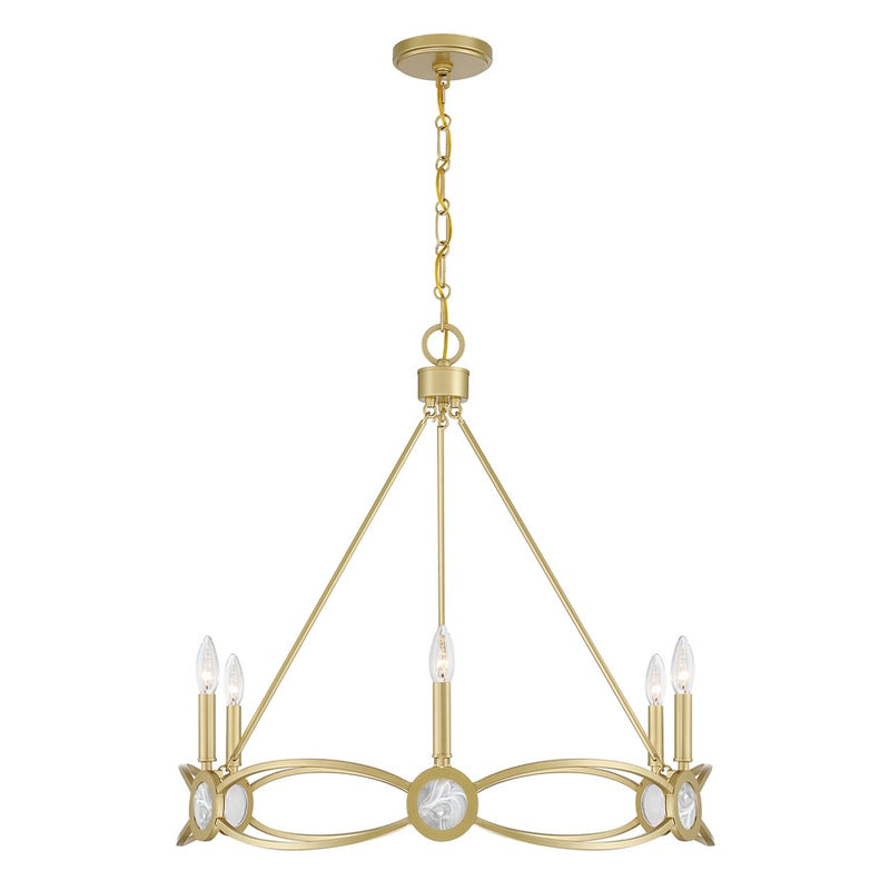 Savoy House Minette 6 Lt Chandelier, Spun Gold