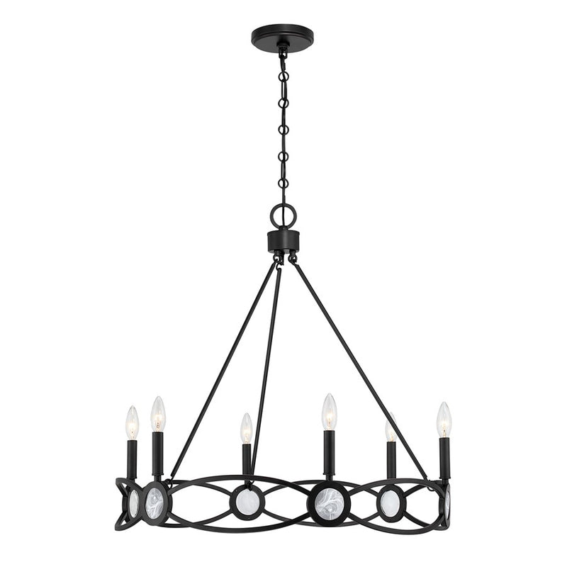 Savoy House Minette 6 Lt Chandelier, Matte Black