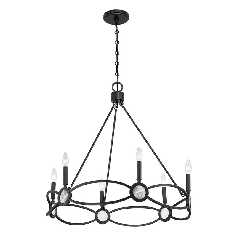 Savoy House Minette 6 Lt Chandelier, Matte Black