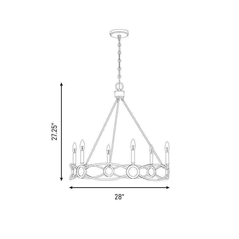 Savoy House Minette 6 Lt Chandelier, Matte Black