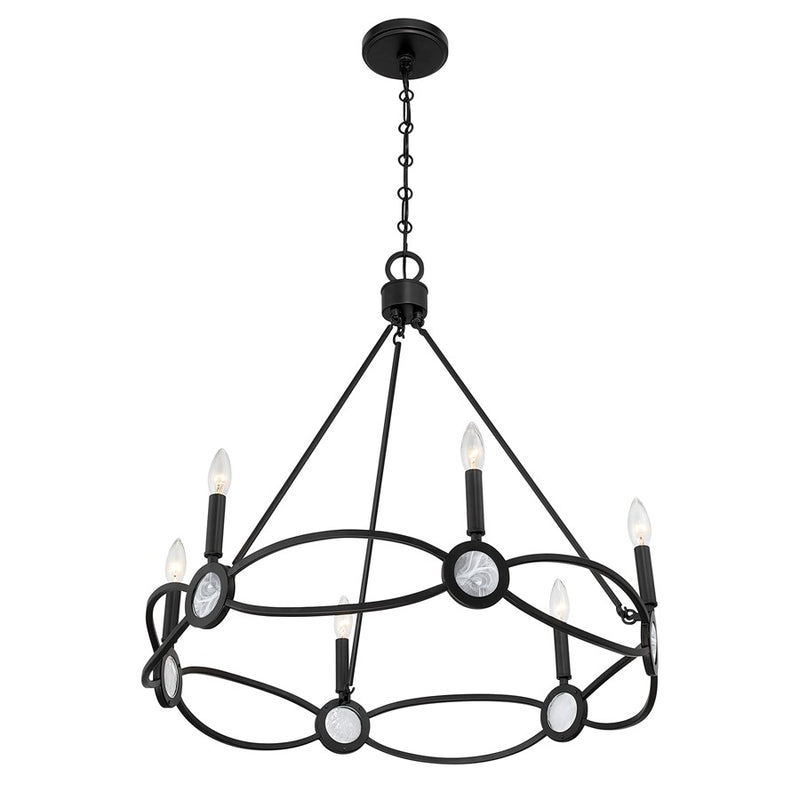 Savoy House Minette 6 Lt Chandelier, Matte Black