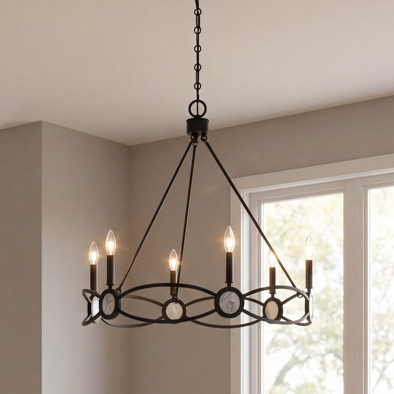 Savoy House Minette 6 Lt Chandelier, Matte Black