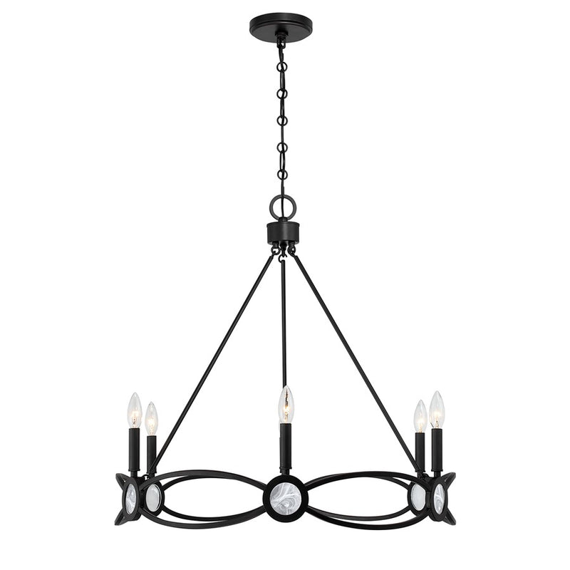 Savoy House Minette 6 Lt Chandelier, Matte Black