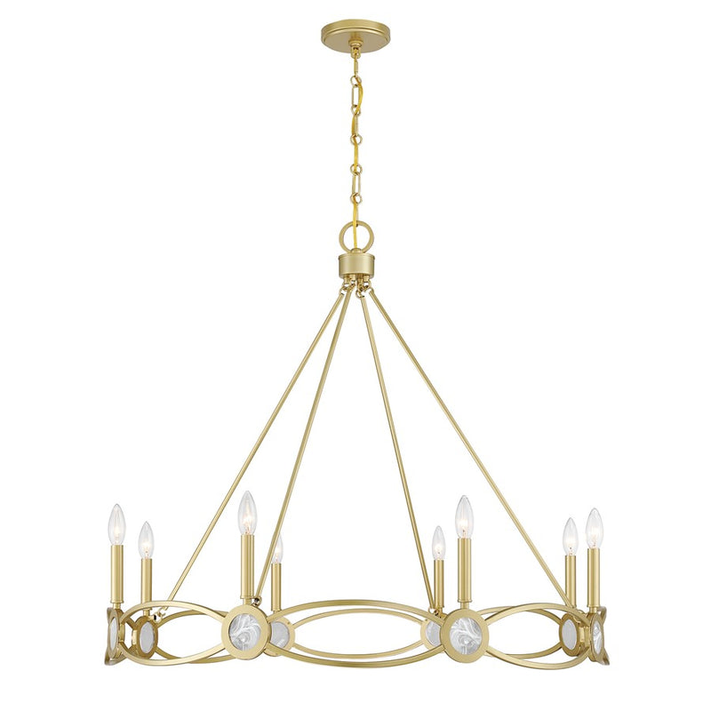 Savoy House Minette 8 Lt Chandelier, Spun Gold