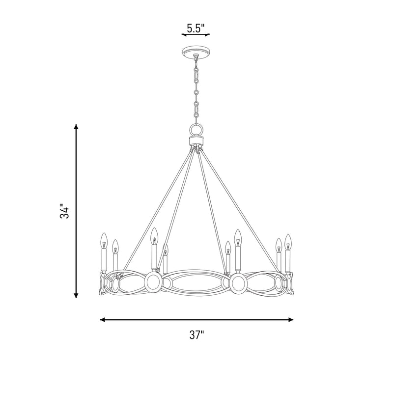 Savoy House Minette 8 Lt Chandelier, Spun Gold