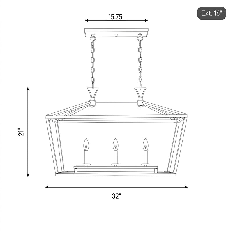Savoy Essentials Townsend 3-Light Linear Chandelier