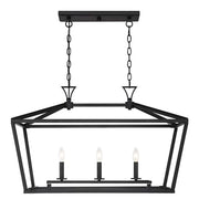 Savoy House Townsend 3-Light Linear Chandelier, Matte Black - 1-423-3-89