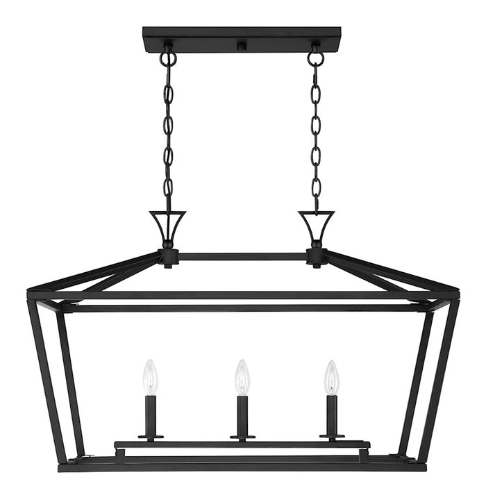 Savoy House Townsend 3-Light Linear Chandelier, Matte Black