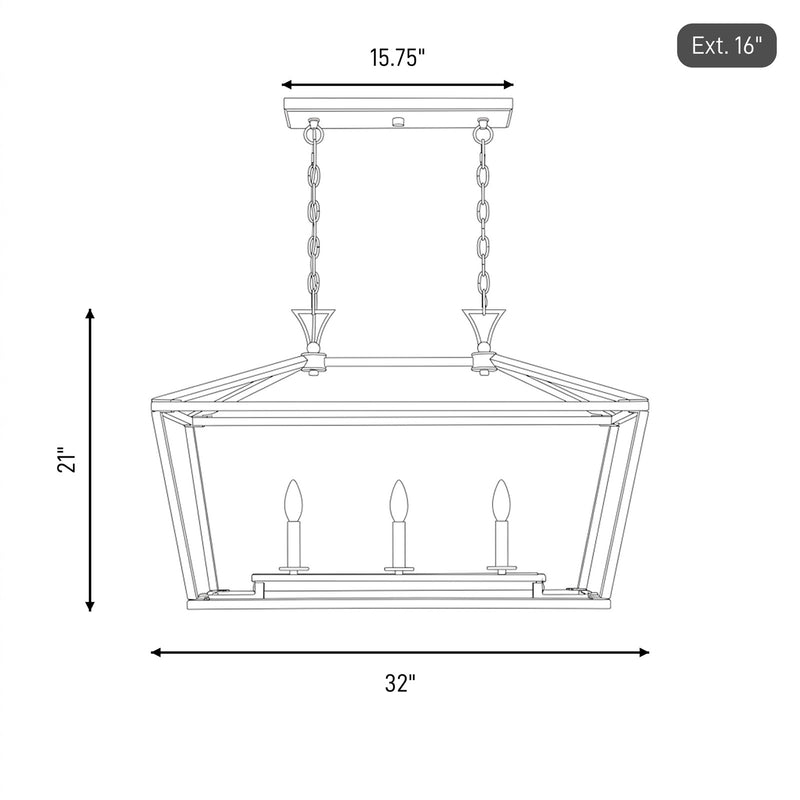 Savoy Essentials Townsend 3-Light Linear Chandelier