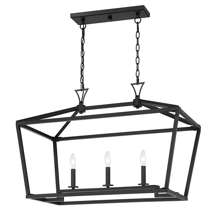 Savoy House Townsend 3-Light Linear Chandelier, Matte Black