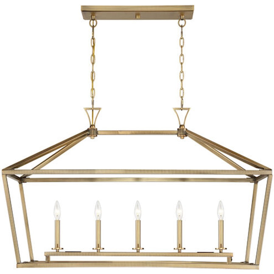 Savoy House Townsend 424 5-Light 24" Linear Chandelier, Warm Brass - 1-424-5-322