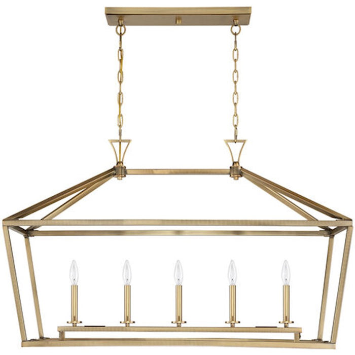 Savoy House Townsend 424 5-Light 24" Linear Chandelier, Warm Brass