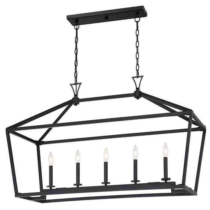 Savoy House Townsend 424 5-Light 24" Linear Chandelier, Matte Black