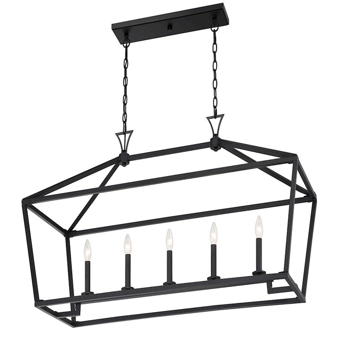 Savoy House Townsend 424 5-Light 24" Linear Chandelier, Matte Black