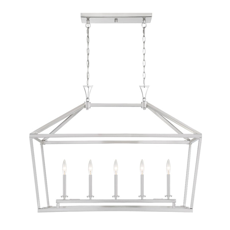 Savoy House Townsend 5-Light Linear Chandelier, Satin Nickel