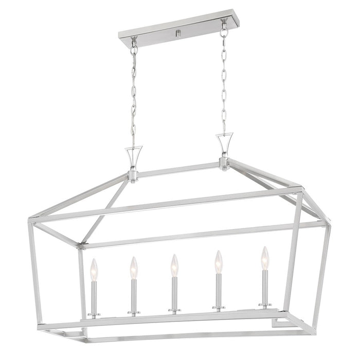 Savoy House Townsend 5-Light Linear Chandelier, Satin Nickel