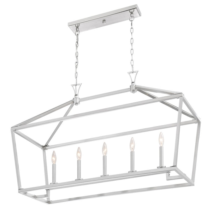 Savoy House Townsend 5-Light Linear Chandelier, Satin Nickel