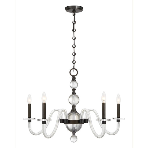 Savoy House Aragon 5 Light Chandelier, Mediterranean Bronze/Clear - 1-4277-5-15