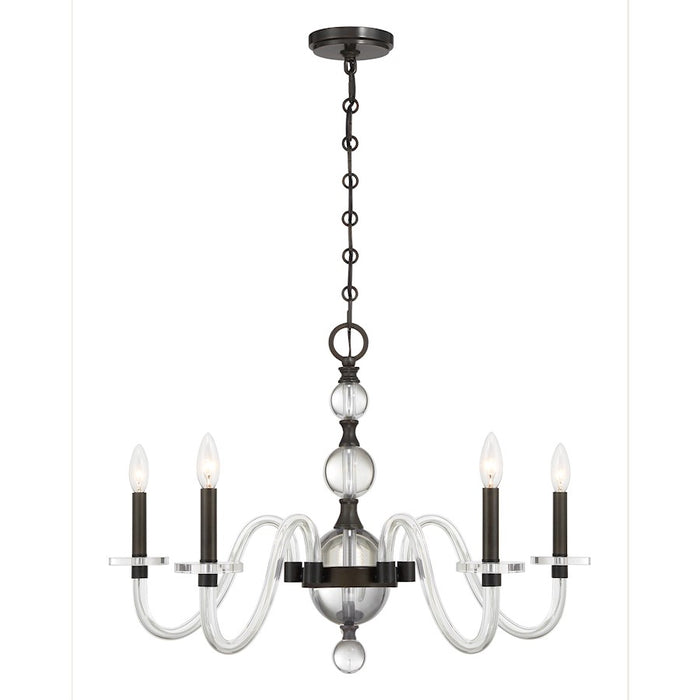 Savoy House Aragon 5 Light Chandelier, Mediterranean Bronze/Clear - 1-4277-5-15