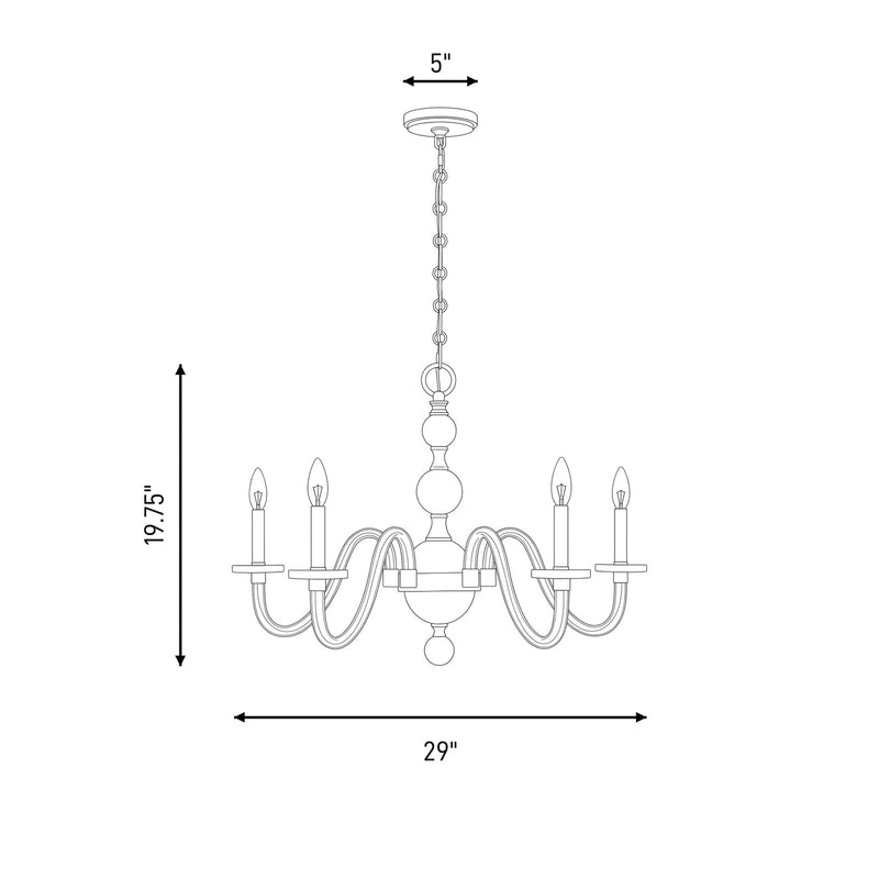 Savoy House Aragon 5 Light Chandelier, Mediterranean Bronze/Clear