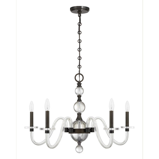 Savoy House Aragon 5 Light Chandelier, Mediterranean Bronze/Clear