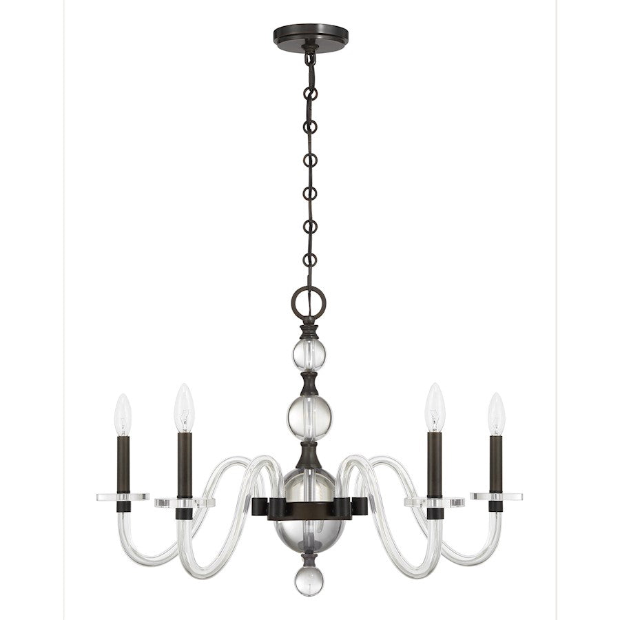 Savoy House Aragon 5 Light Chandelier, Mediterranean Bronze/Clear