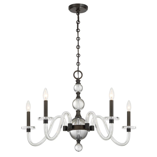 Savoy House Aragon 5 Light Chandelier, Mediterranean Bronze/Clear