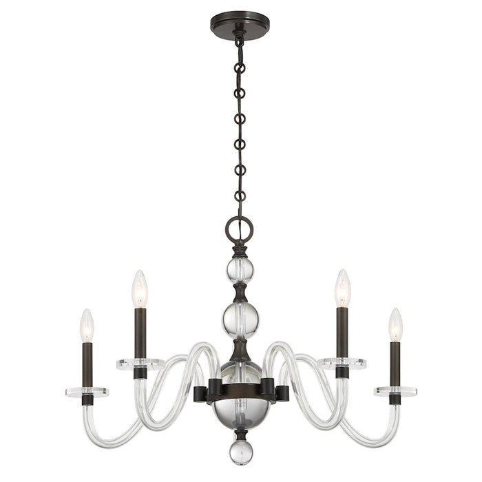 Savoy House Aragon 5 Light Chandelier, Mediterranean Bronze/Clear