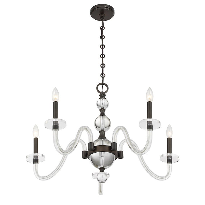 Savoy House Aragon 5 Light Chandelier, Mediterranean Bronze/Clear