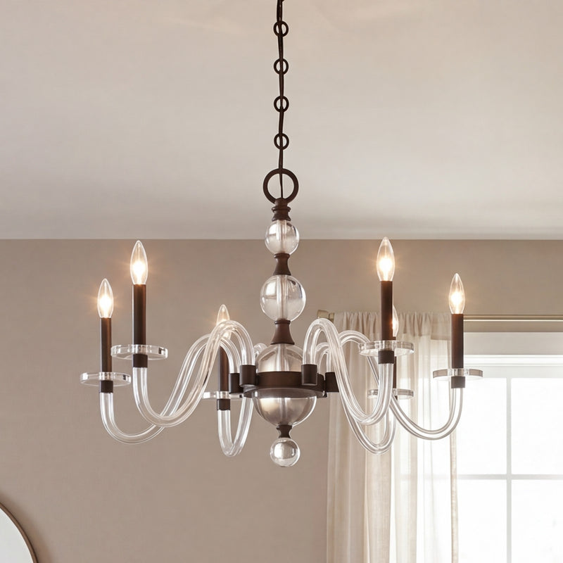 Savoy House Aragon 5 Light Chandelier, Mediterranean Bronze/Clear