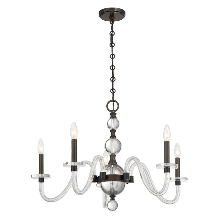 Savoy House Aragon 5 Light Chandelier, Mediterranean Bronze/Clear