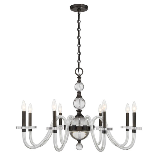 Savoy House Aragon 8 Light Chandelier, Mediterranean Bronze/Clear - 1-4278-8-15