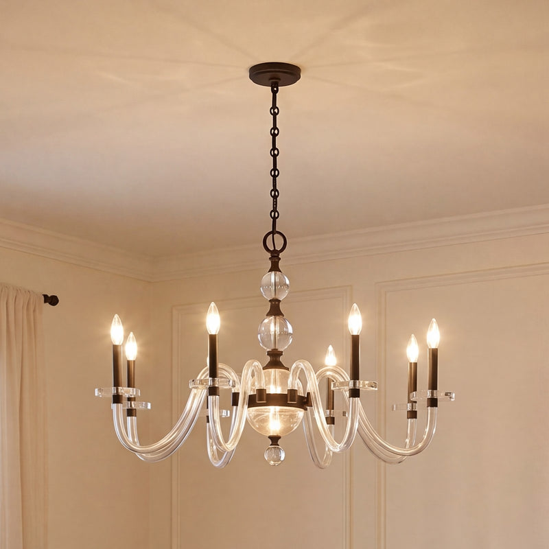 Savoy House Aragon 8 Light Chandelier, Mediterranean Bronze/Clear