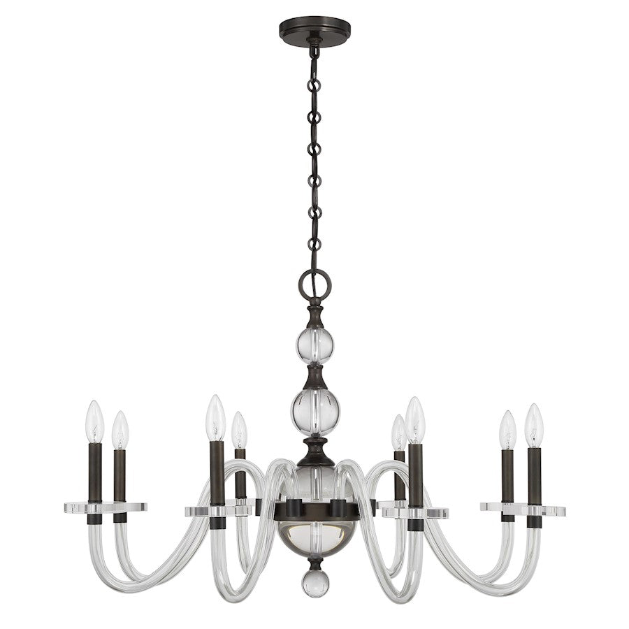 Savoy House Aragon 8 Light Chandelier, Mediterranean Bronze/Clear