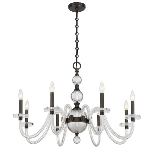 Savoy House Aragon 8 Light Chandelier, Mediterranean Bronze/Clear